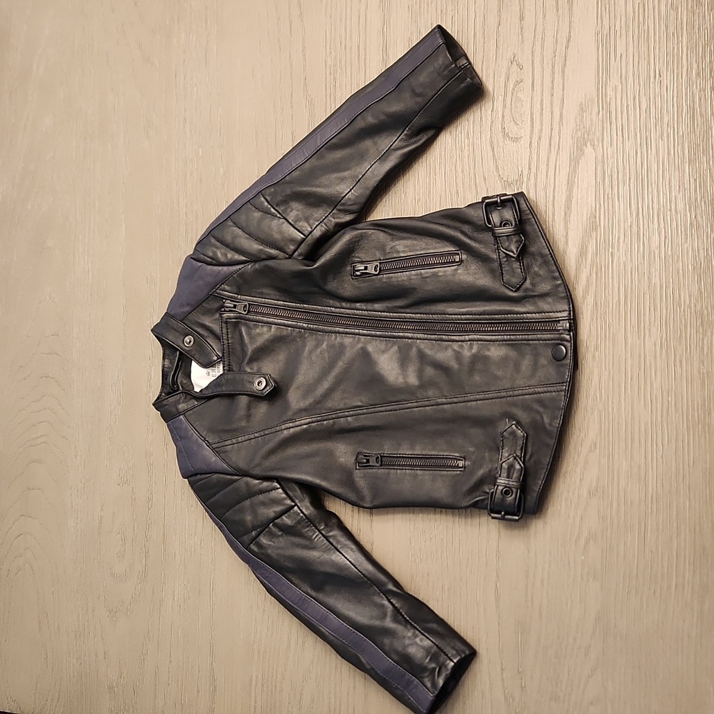 Little remix girls leather moto jacket